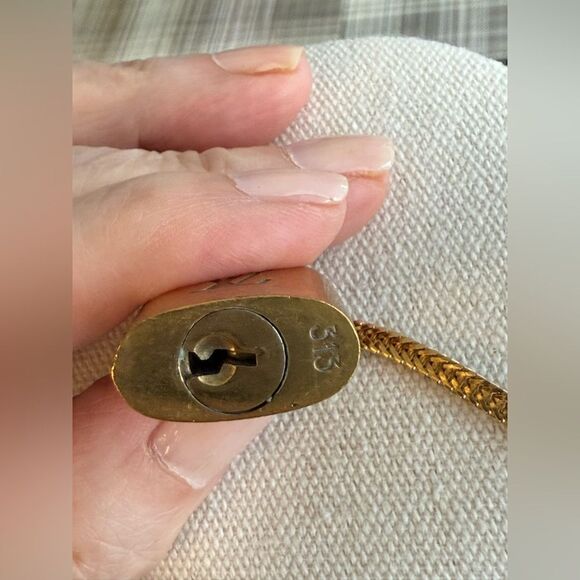 Louis Vuitton Lock & Key # 313 on Vintage Monet Multi Strand Gold Tone Necklace - Picture 9 of 9